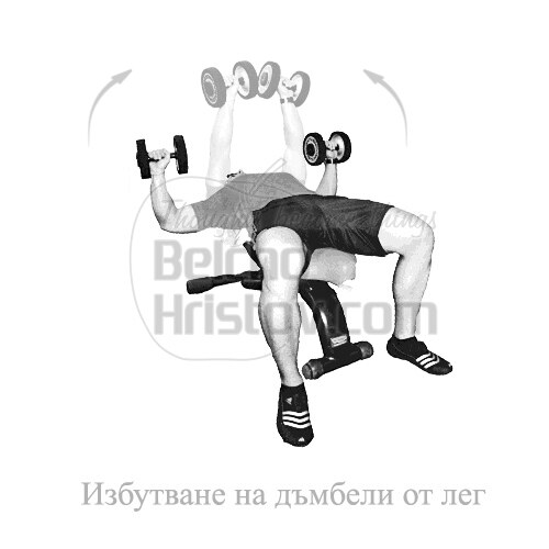 Избутване на дъмбели от лег